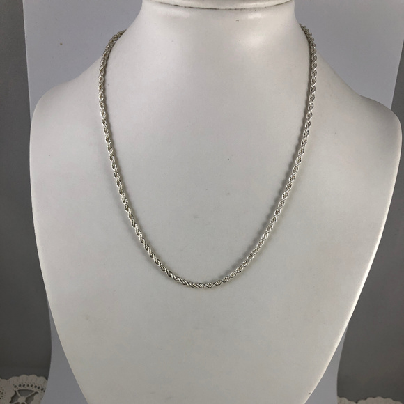 Sterling Silver 30 Inch Rope Chain Necklace - Picture 2 of 8